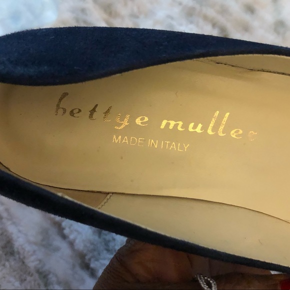 Bettye Muller Navy Suede Heels - Picture 5 of 7
